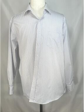 Forsyth of Canada 2-Ply Cotton No-Iron Button Up Blue Men XL